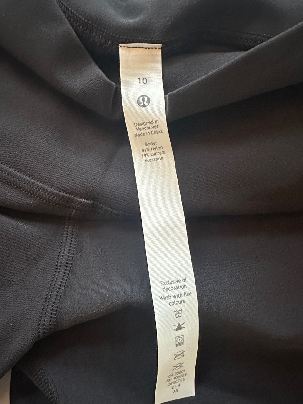 LULULEMON Leggings, Black, Sz.10. NWT - Picture 3 of 5